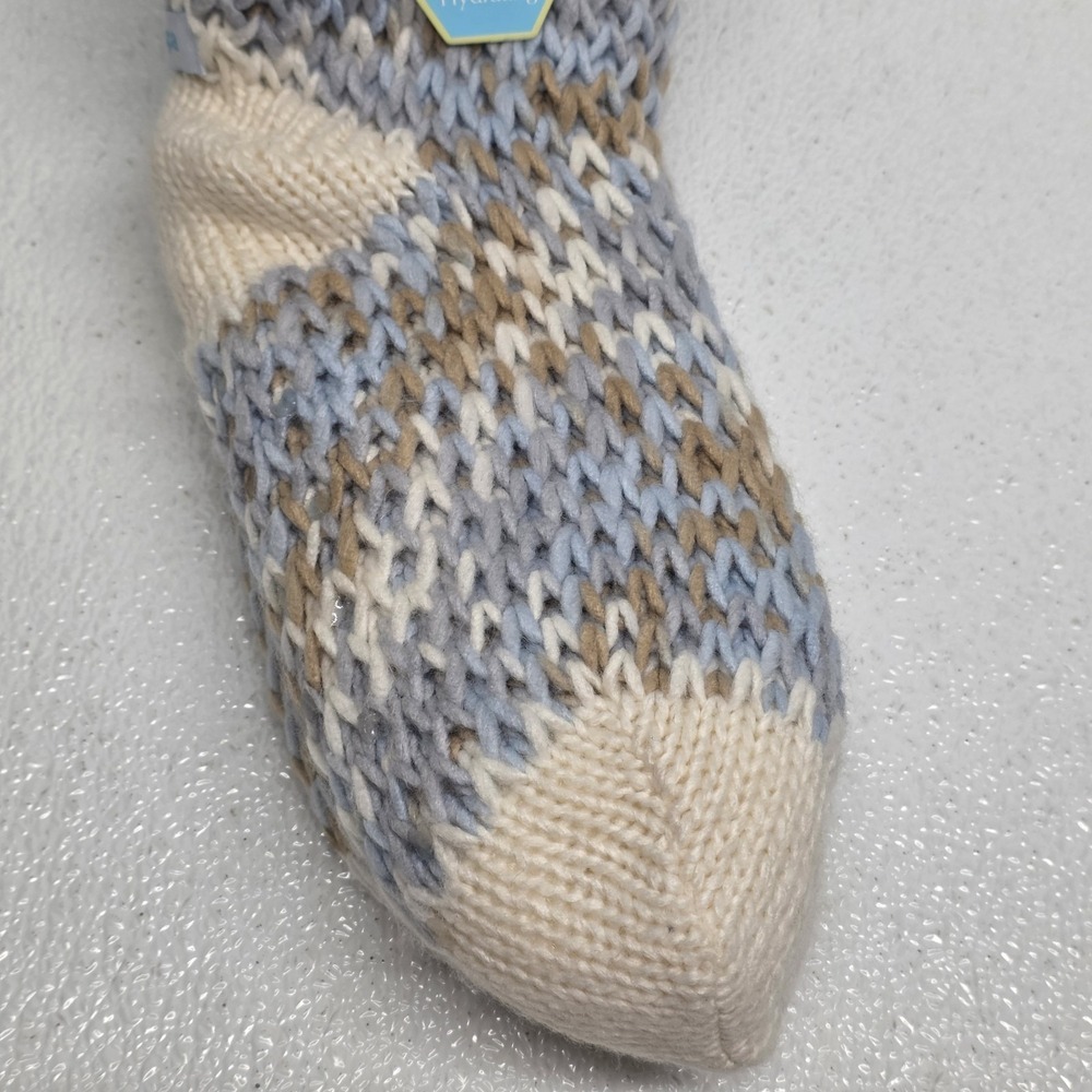 Bliss Spa Lounge Socks Womens 5-10 Blue Aloe Infused Sherpa Lined Slipper Socks - Picture 5 of 15